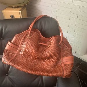 Cole Haan Denny Woven Leather Tote/Bag Brown